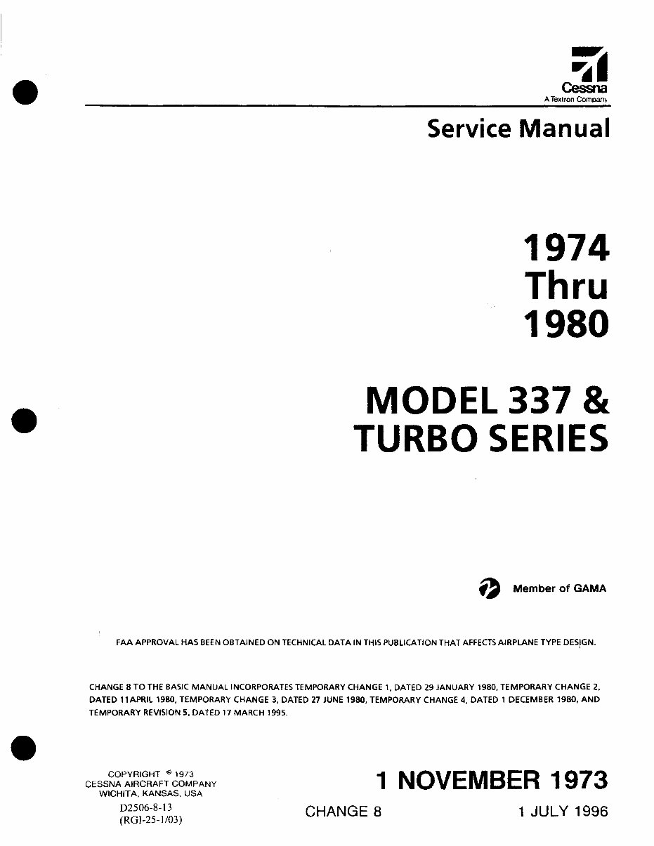 Cessna 337 T337 Service Manual Skymaster Manuals Online