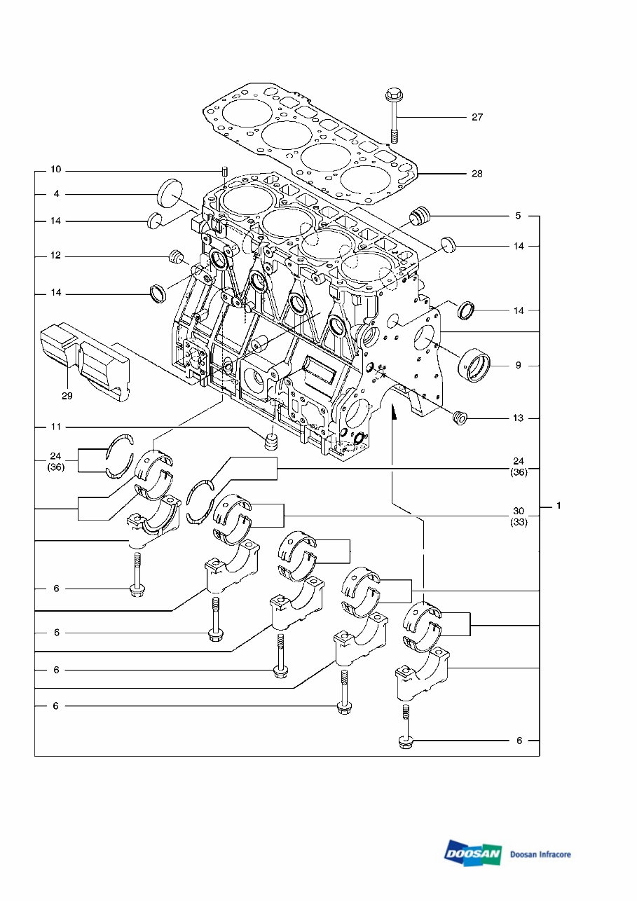 DAEWOO DOOSAN DX62R 3 Mini Crawler Excavator Service Parts Catalogue Manual