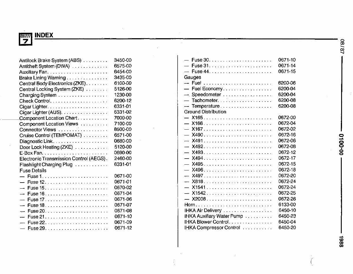 BMW E32 Wiring Diagrams Manuals Online