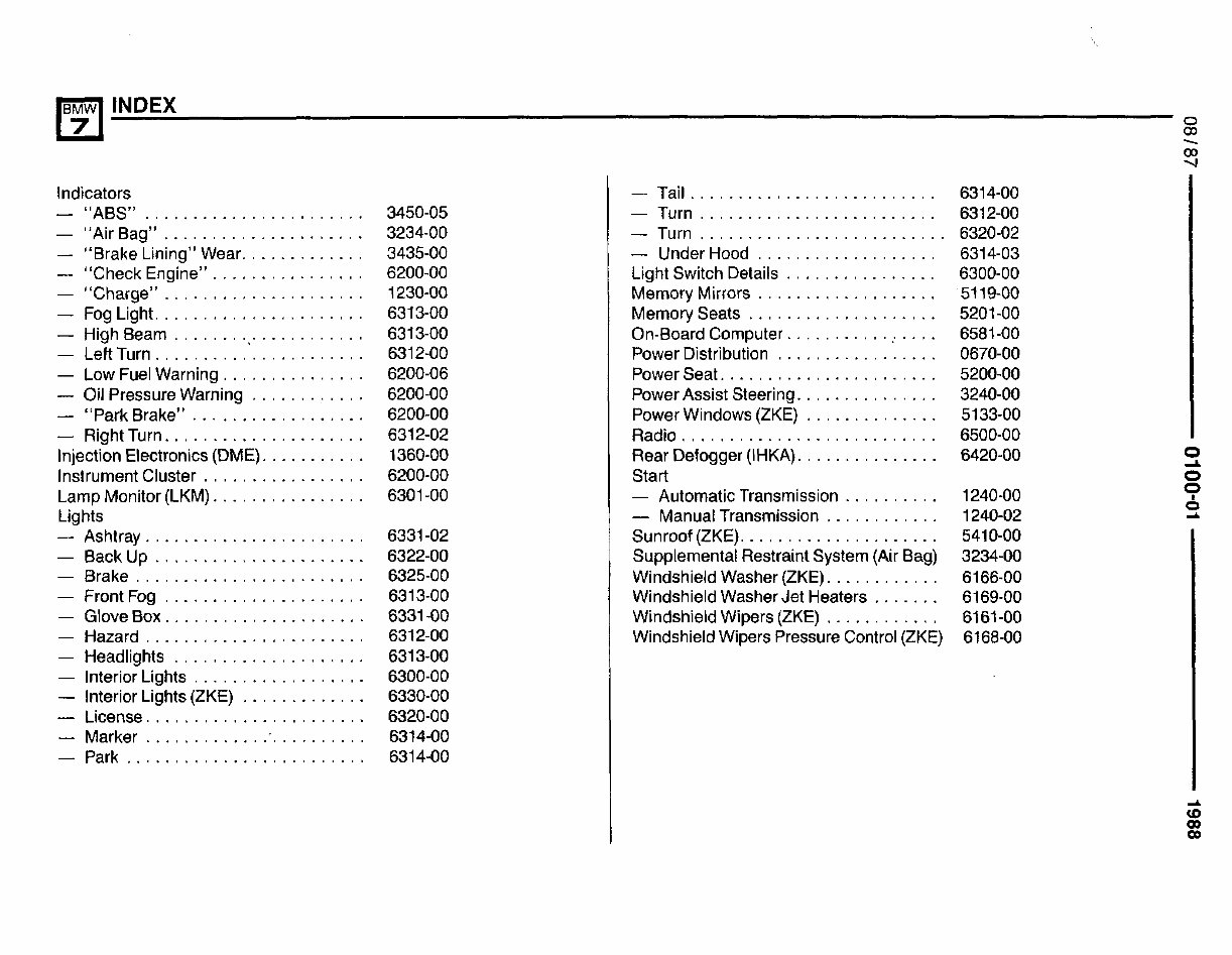 BMW E32 Wiring Diagrams Manuals Online