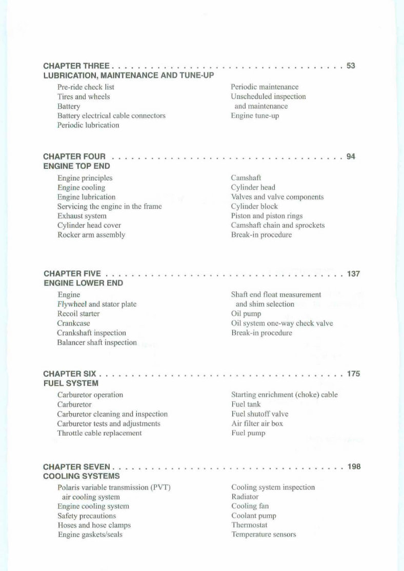 2000 POLARIS SPORTSMAN 500 REPAIR MANUAL visual data 4
