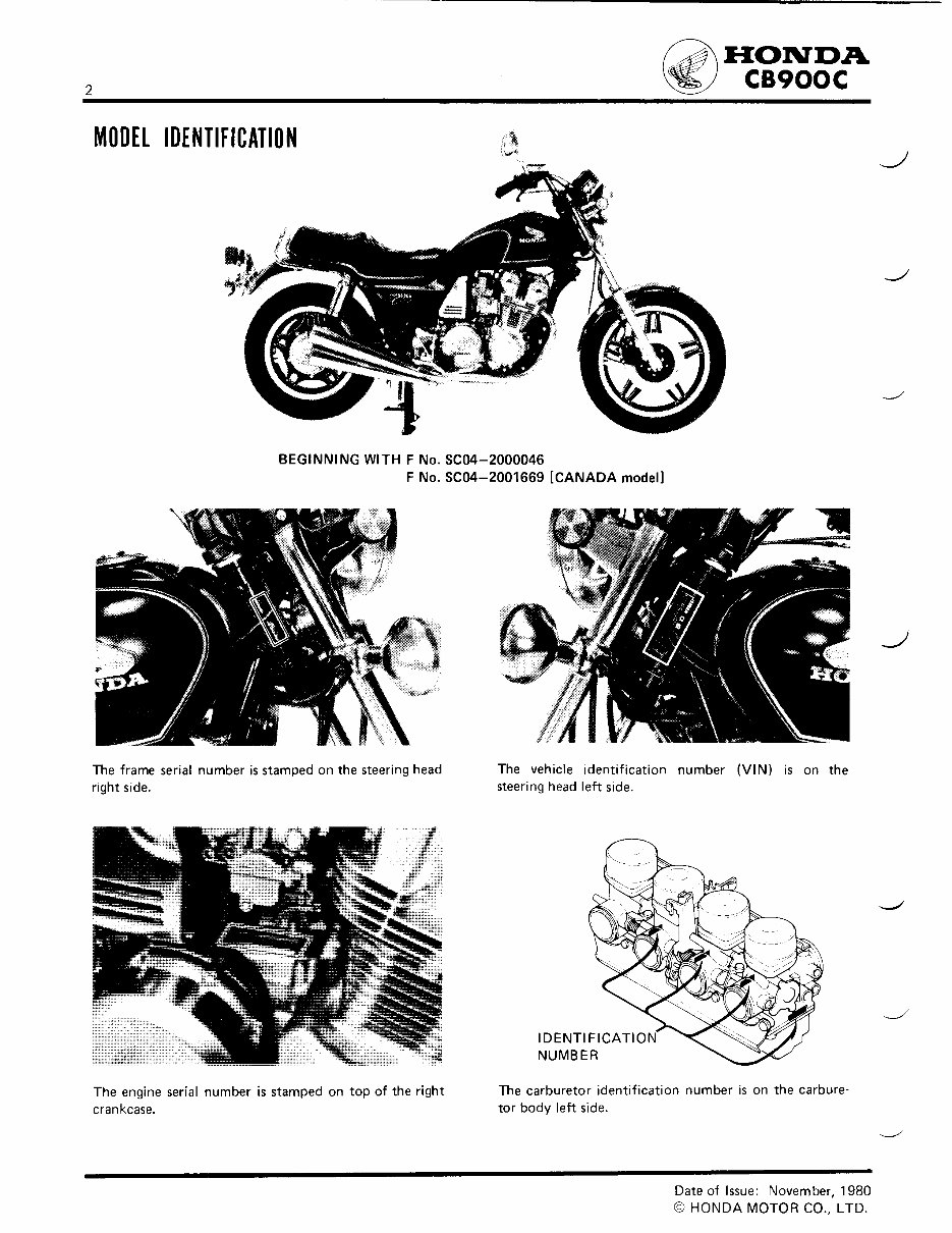 Honda CB900C CB900F 1979 1980 1981 1982 1983 Manual