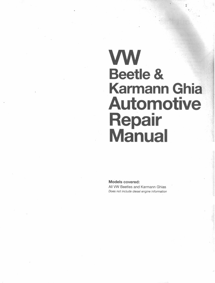 Volkswagen Karmann Ghia 1954-1979 Repair Service Manual preview img 1