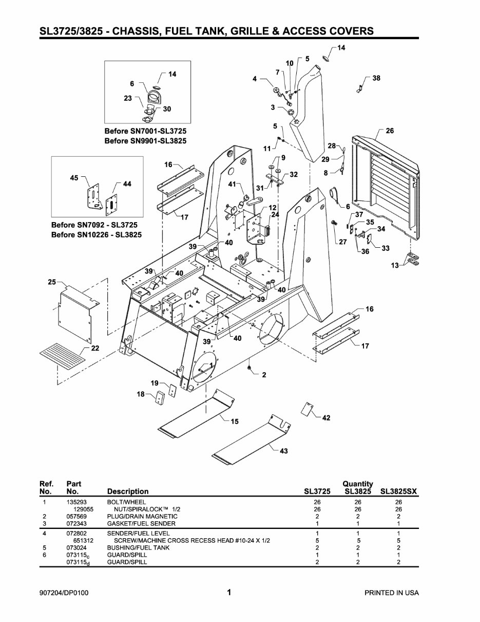 GEHL SL3725 SL 3725, SL3825 SL 3825 SkidSteer Loader Illustrated