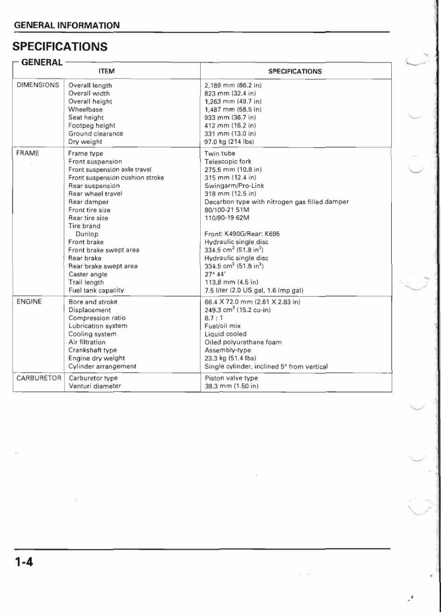 1989 CR250 SERVICE MANUAL PDF visual data 4
