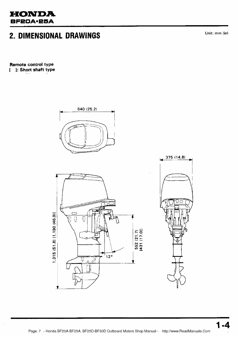 Honda Outboard BF25D BF30D Service manual | Manuals Online