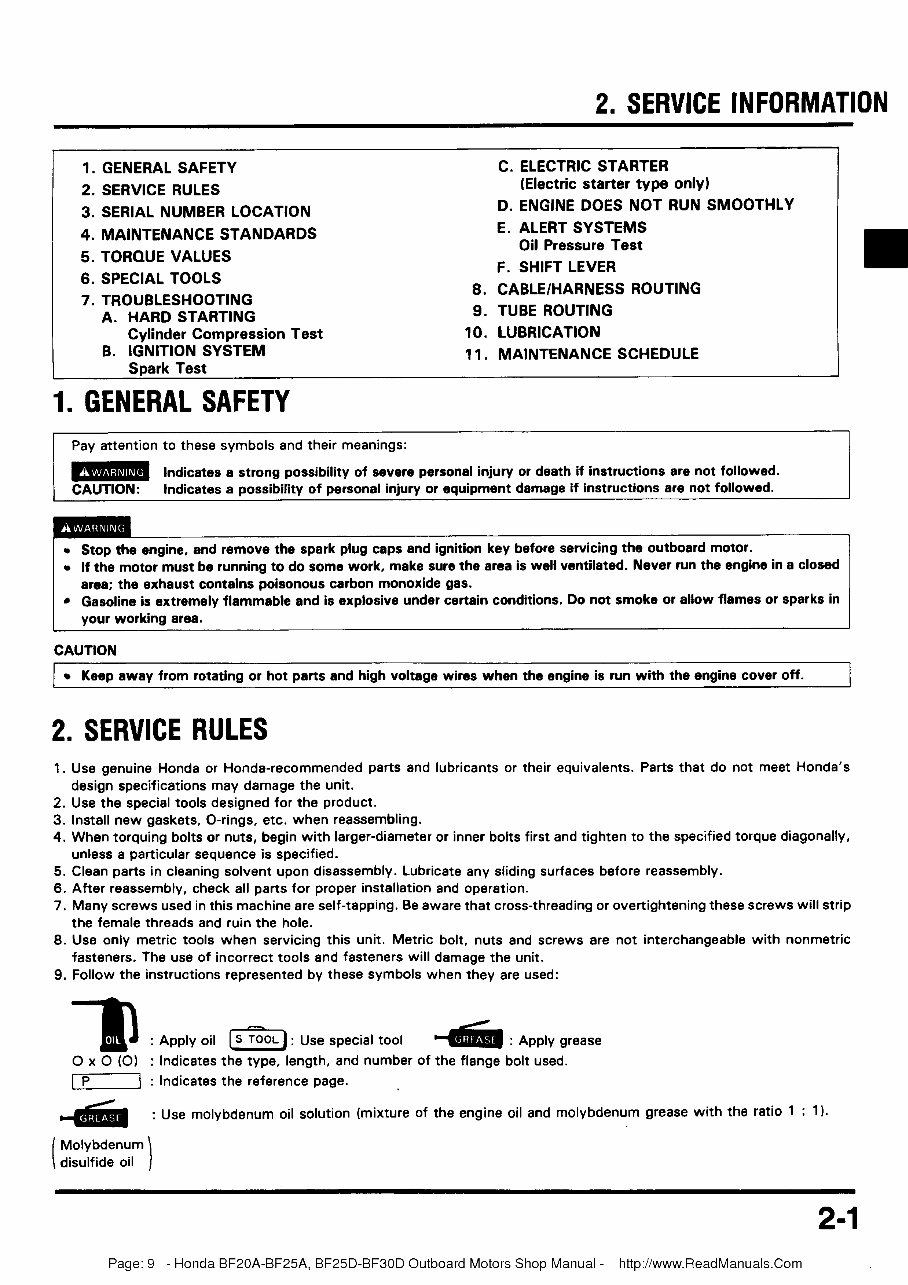 Honda Outboard BF25D BF30D* Factory Service / Repair/ Manual