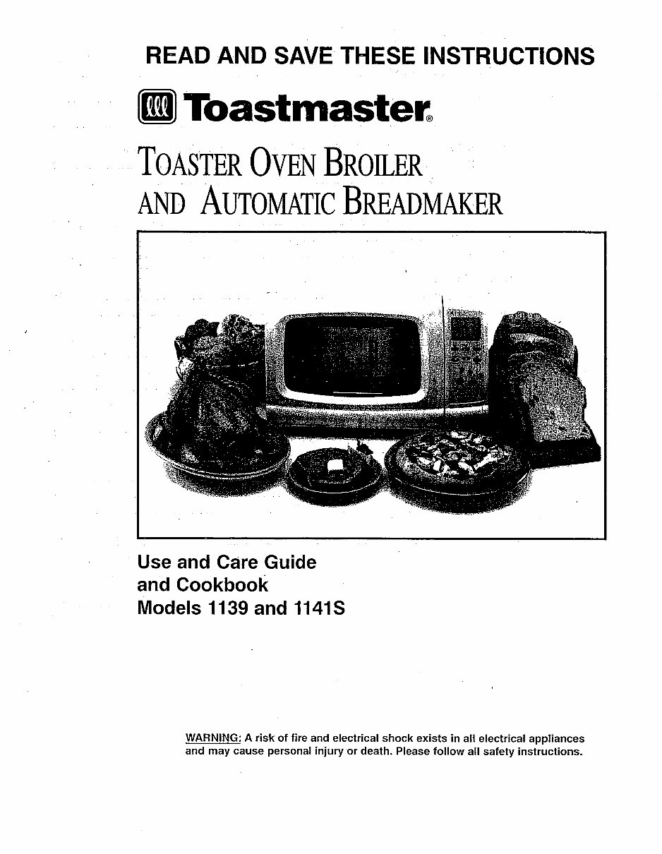 Toastmaster Toaster Oven Broiler Breadmaker Parts model 1139