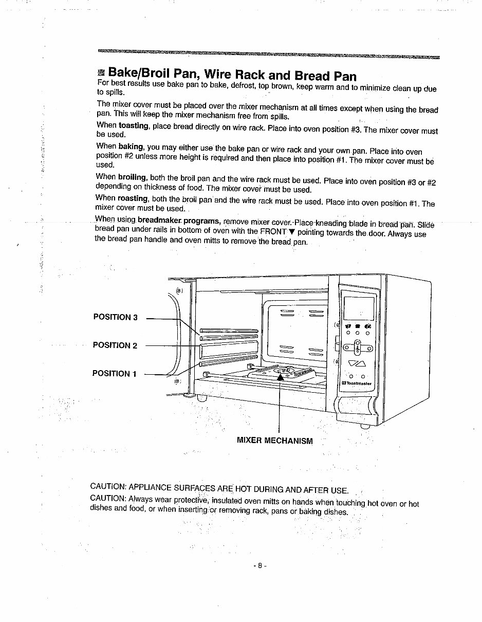 Toastmaster Toaster Oven Broiler Breadmaker Parts model 1139
