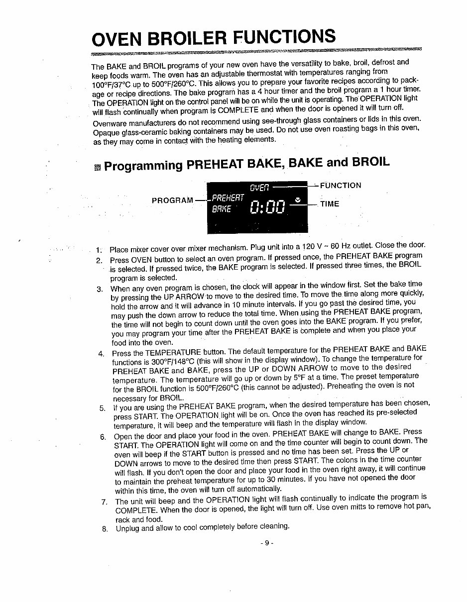 Toastmaster Toaster Oven Broiler Breadmaker Parts model 1139