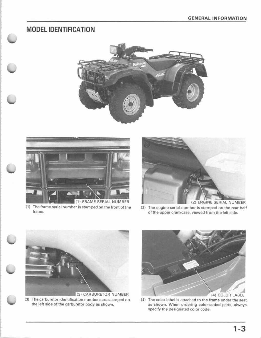 1995-2003 Honda Foreman 400 Repair Manual TRX 400