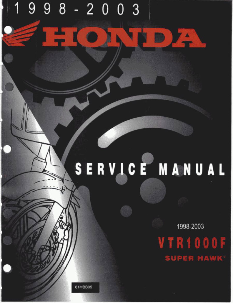 Honda VTR 1000 F Superhawk Firestorm 1998-2003 Service
