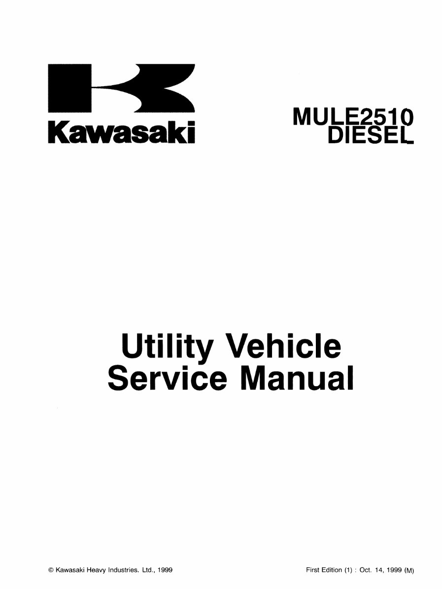 Kawasaki Mule 2510 diesel service manual repair 2000-2002 KAF950 UTV