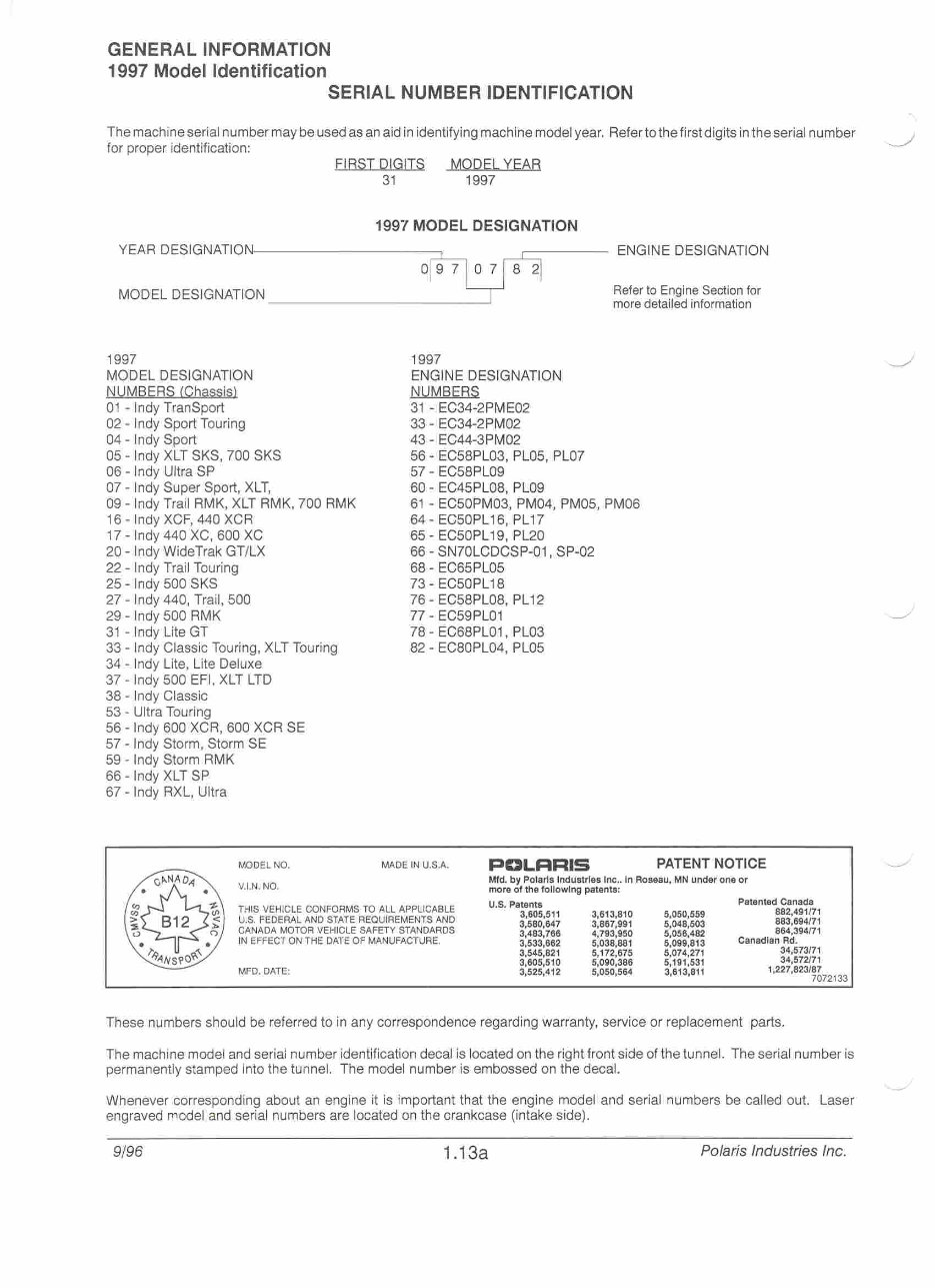 1996 1997 1998 Polaris Snowmobile Factory Service Manual