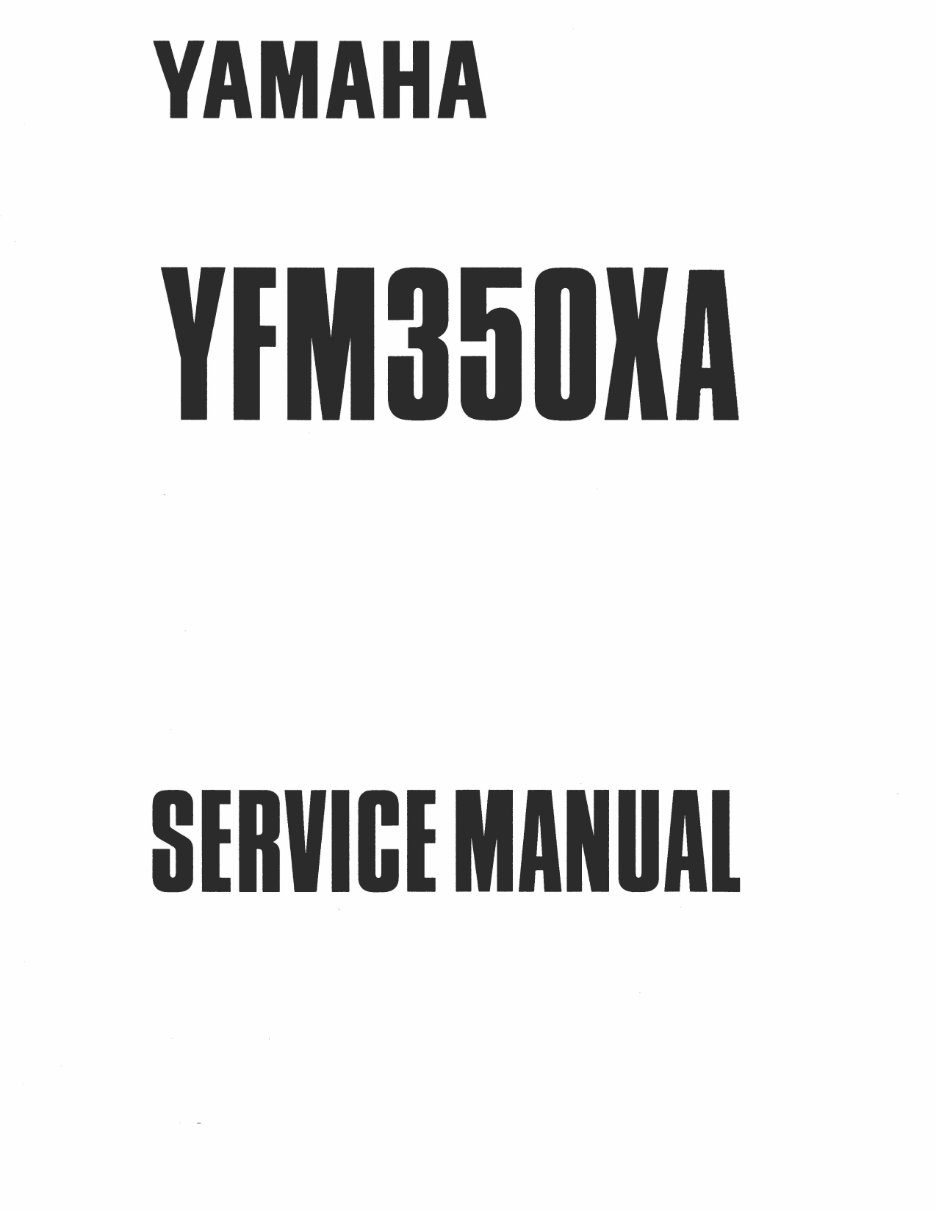 Yamaha YFM350 Warrior 19962001 Service Repair Manual