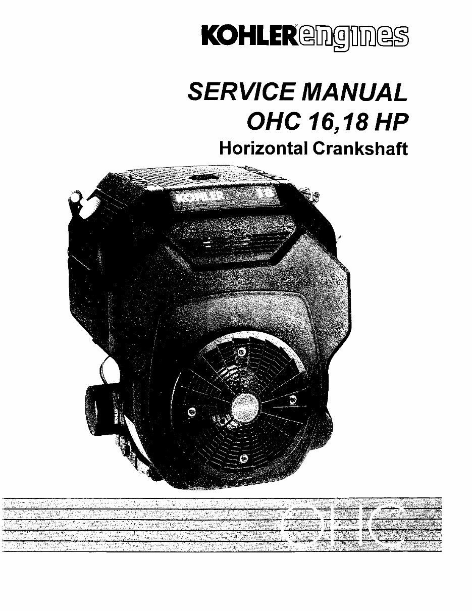 Kohler OHC horizontal crank TH16 & TH18 service manual