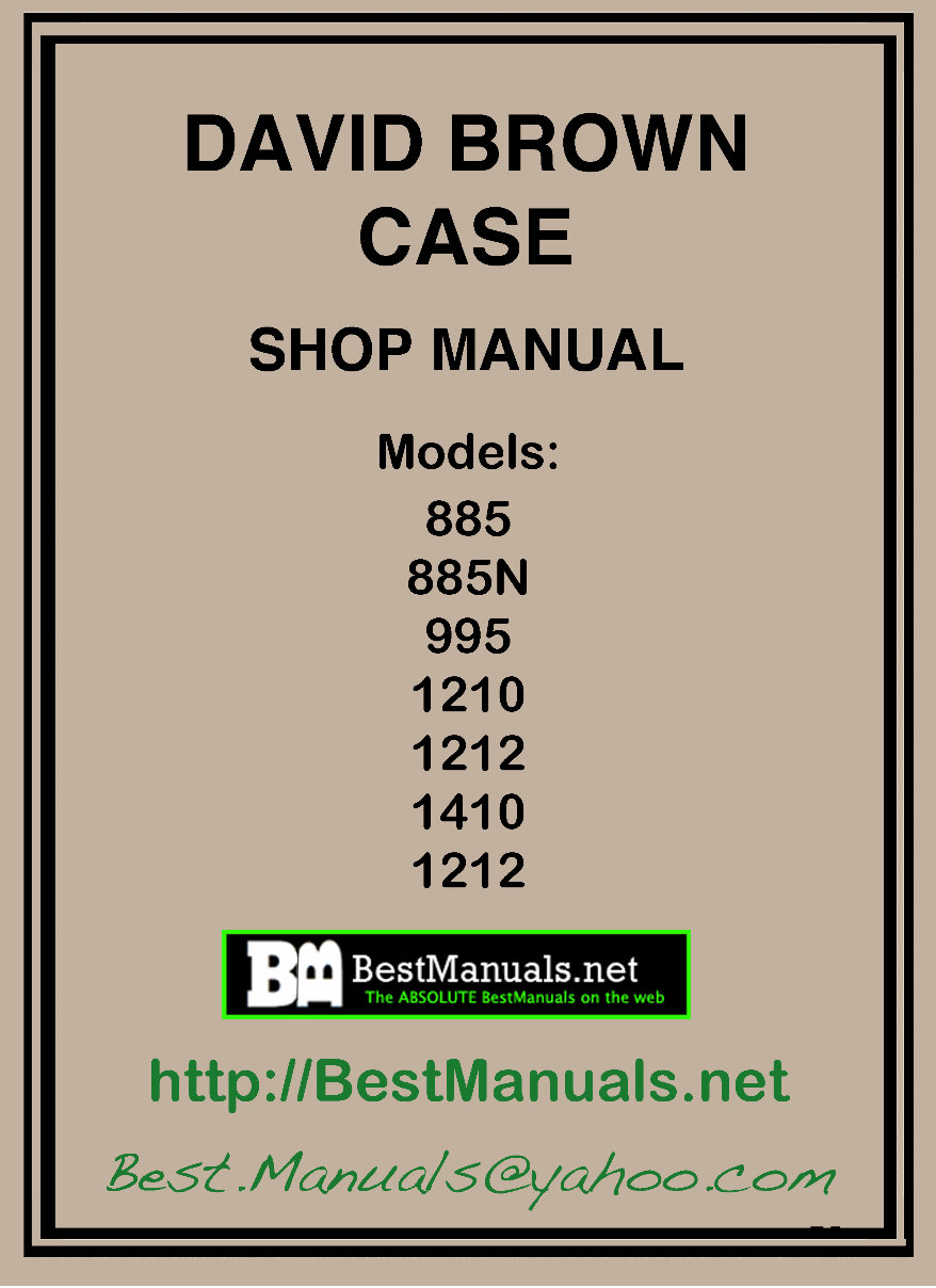 Case, David Brown 885 995, 1210, 1212,1410 1412 manual preview img 1