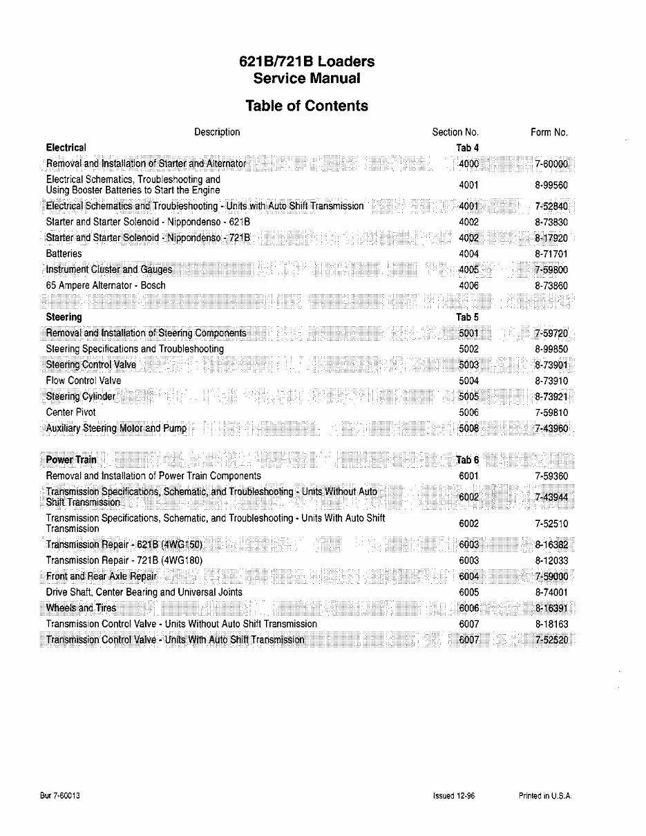 Case 621B, 721B Loader Factory Service Repair Manual - IMPROVED