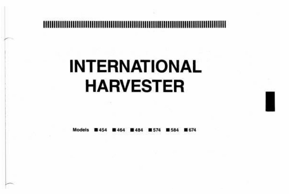 IH International Harvester 574 Repair Service Manual