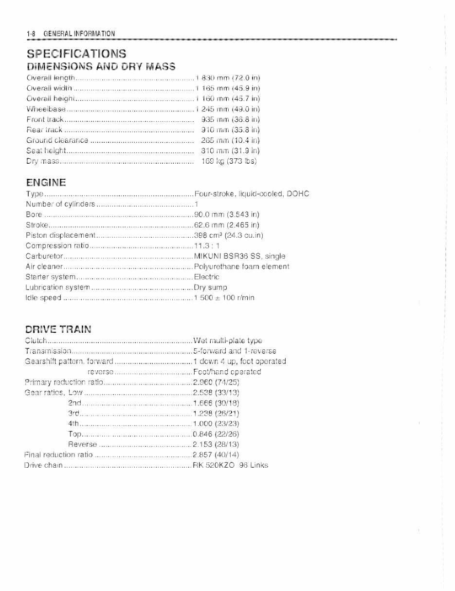 2006 SUZUKI LTZ 400 MANUAL PDF visual data 3