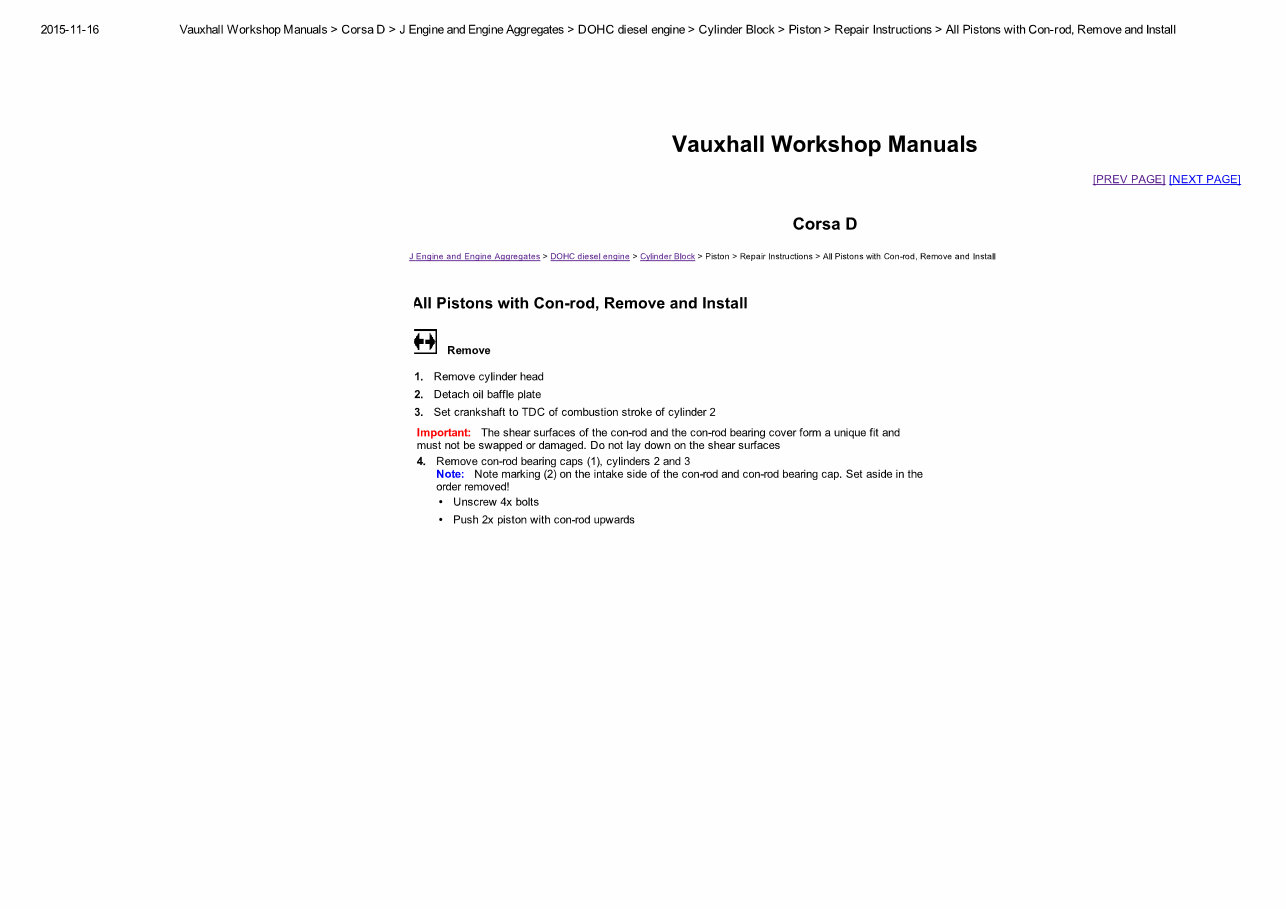 2014 VAUXHALL CORSA D Service and Repair Manual