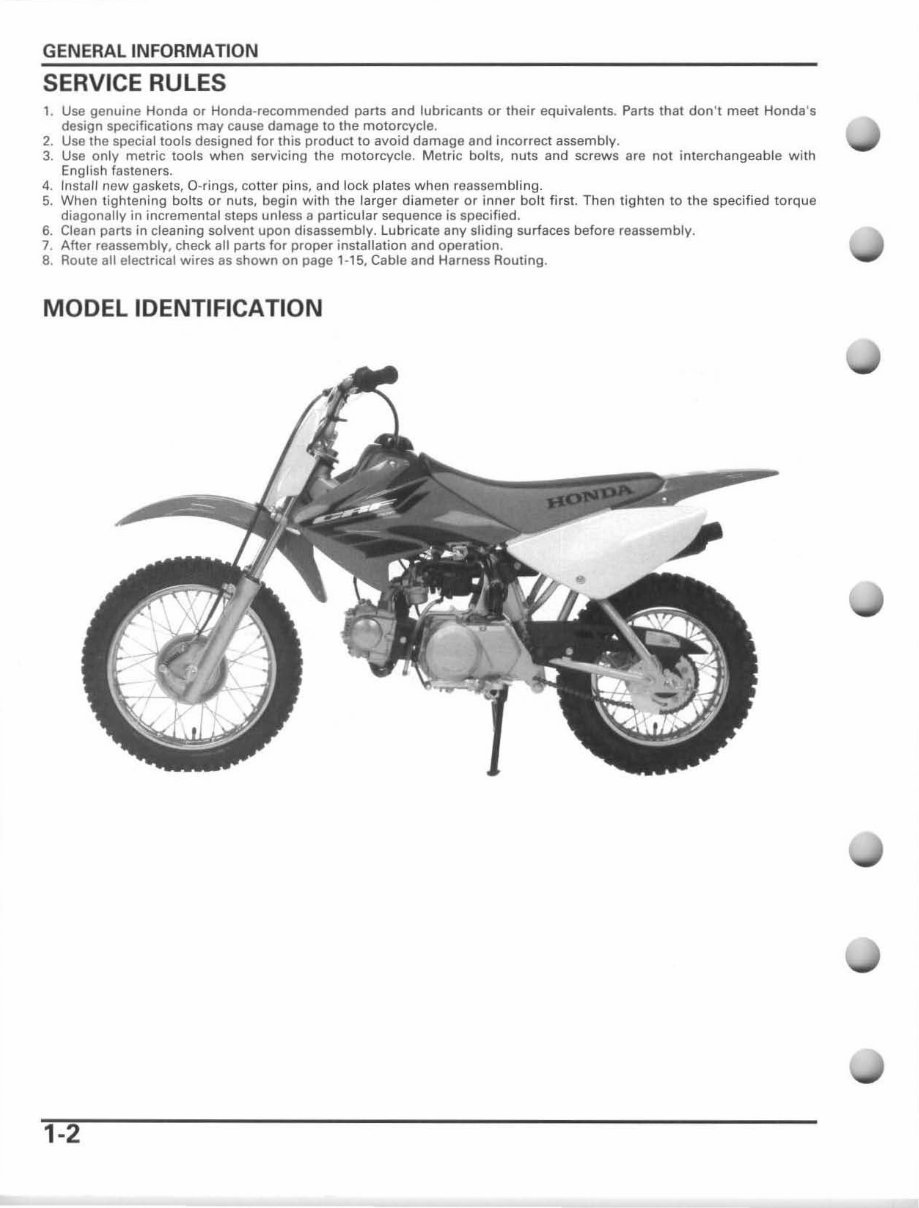 CRF70F service manual repair 20042012 CRF70