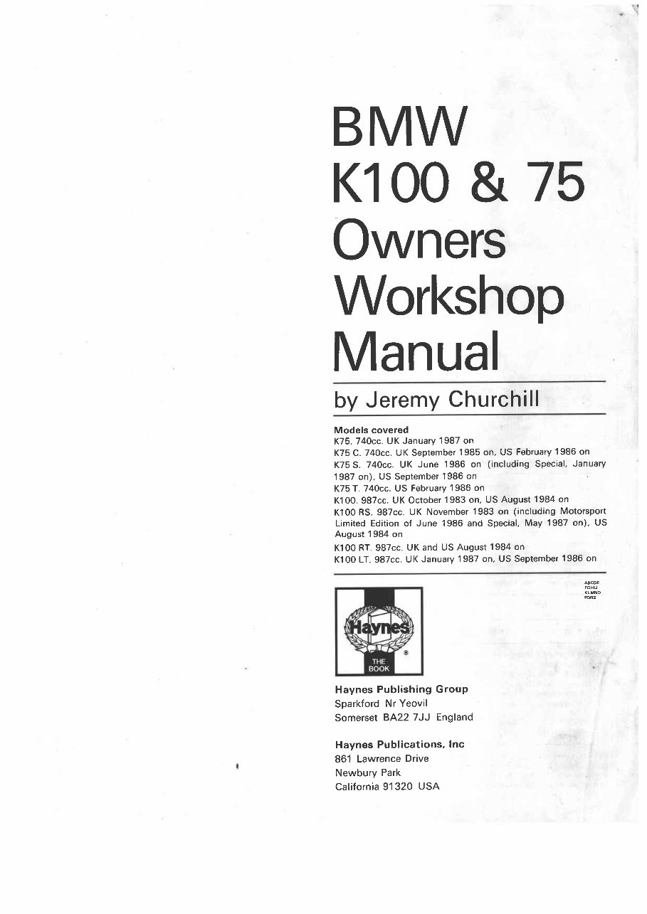 純正　BMW Motorcycle Repair Manual K75 K100 BMW K-Series 1985-1997 (CLYMER MOTORCYCLE REPAIR): Penton