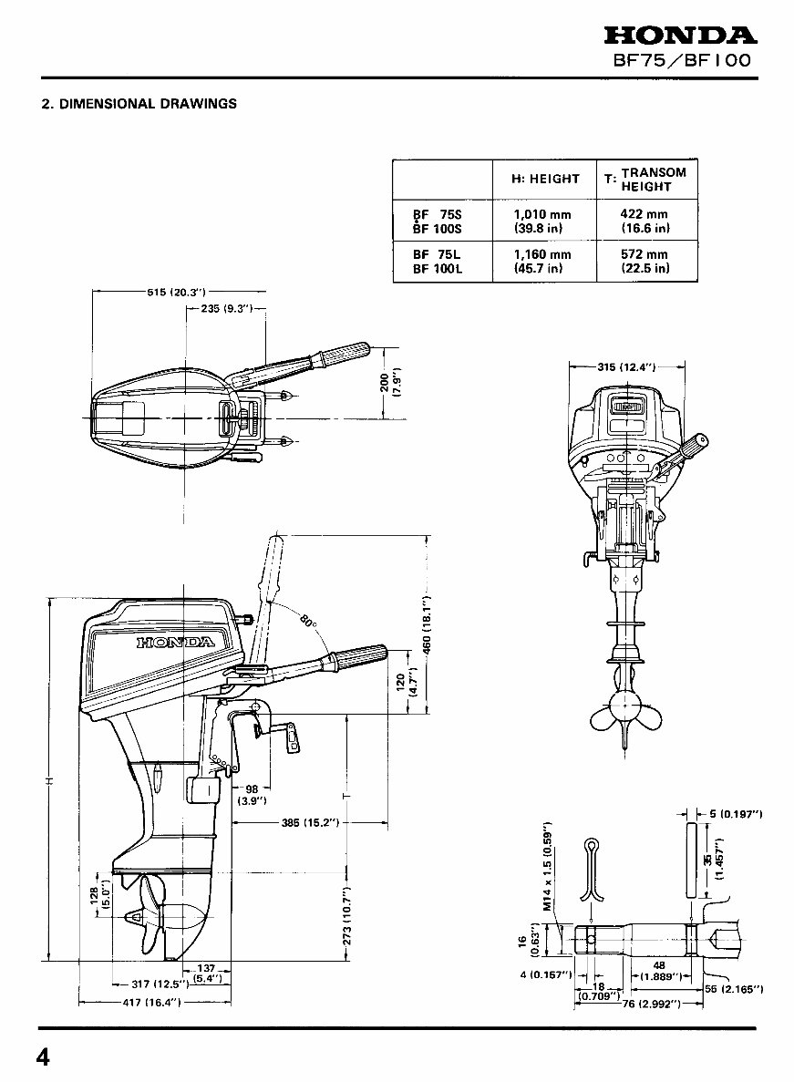 1989 HONDA BF8A 4-STROKE OUTBOARD Factory Service & Work Shop Manual