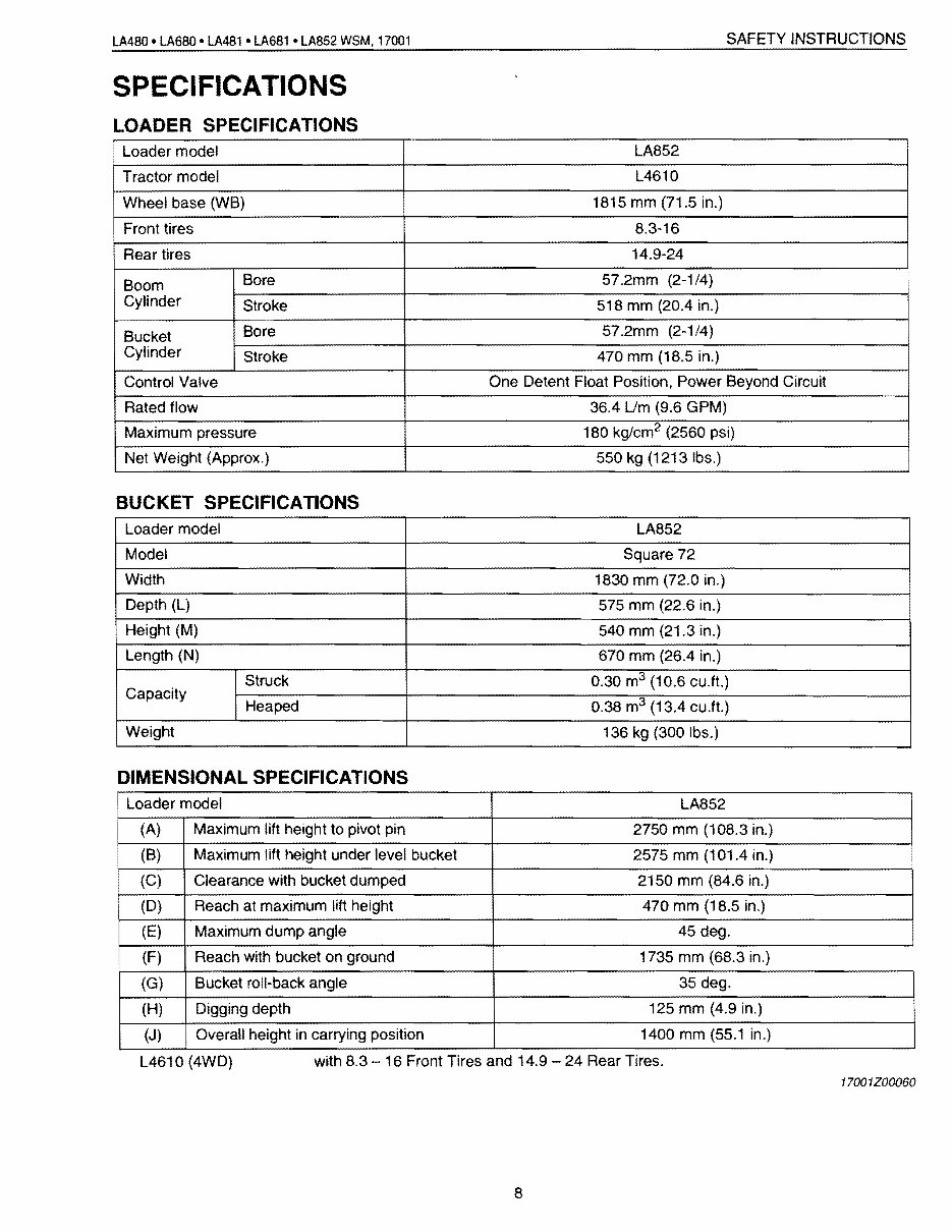 Kubota 2025 la680 specs