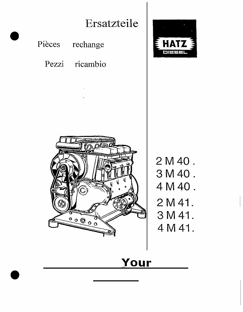 Hatz e573 e673 motor diesel repuestos lista 1995 