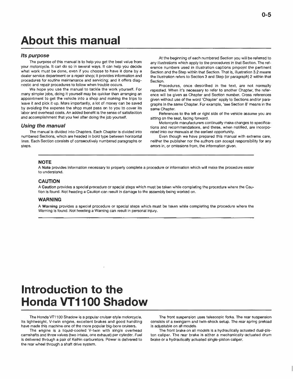 HONDA SHADOW VT1100 SERVICE MANUAL PDF visual data 3