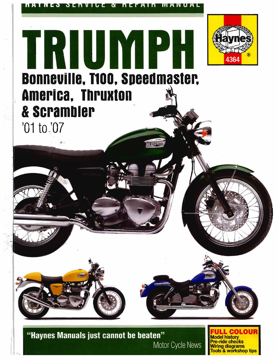 Triumph Bonneville T100 20012007 Service Repair Manual