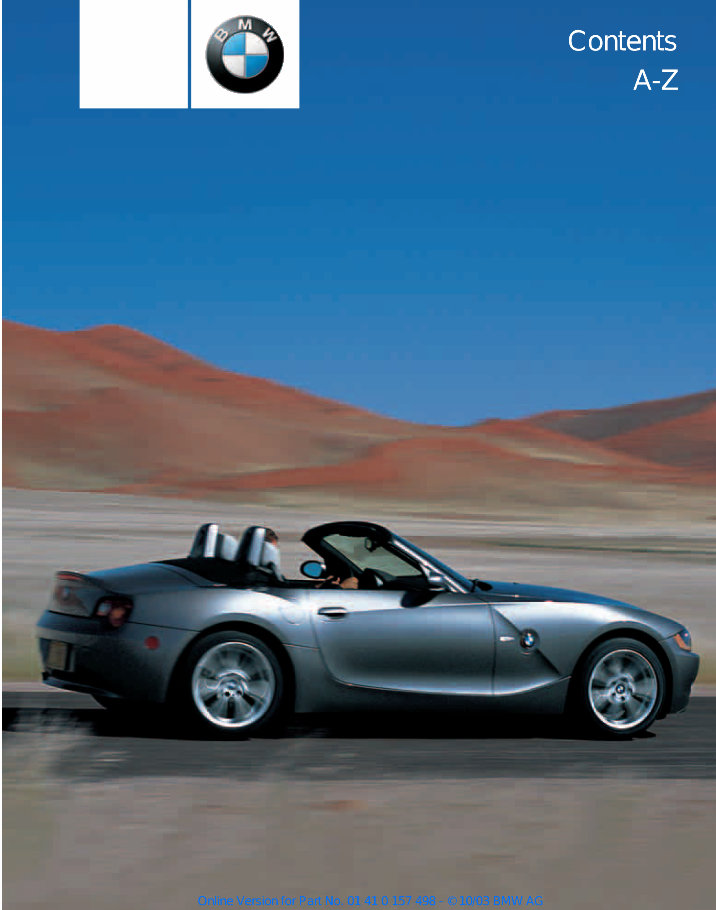 BMW Z4 2 5i Owner Maintenance Service Manual 2004