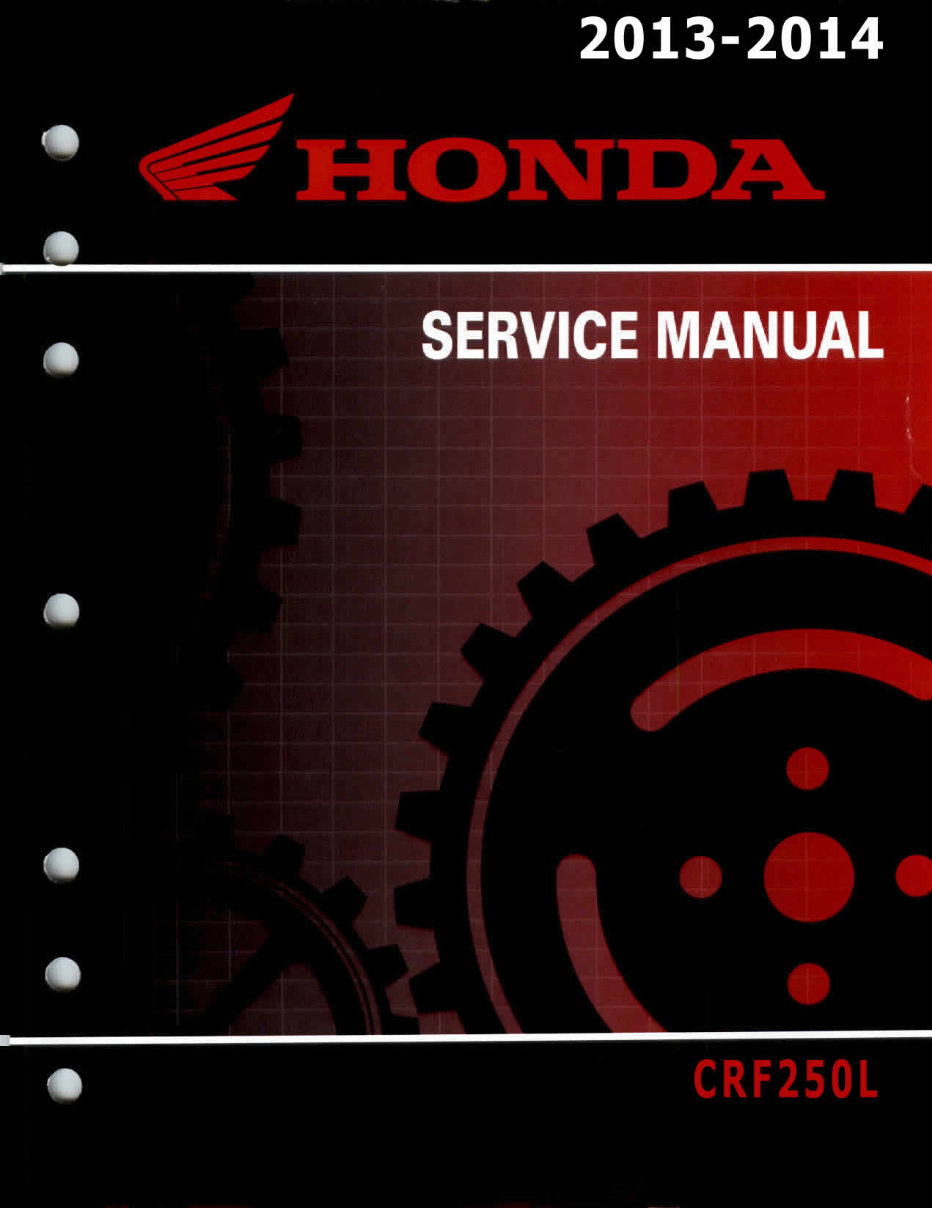 2014 HONDA CRF250L SERVICE MANUAL PDF visual data 3