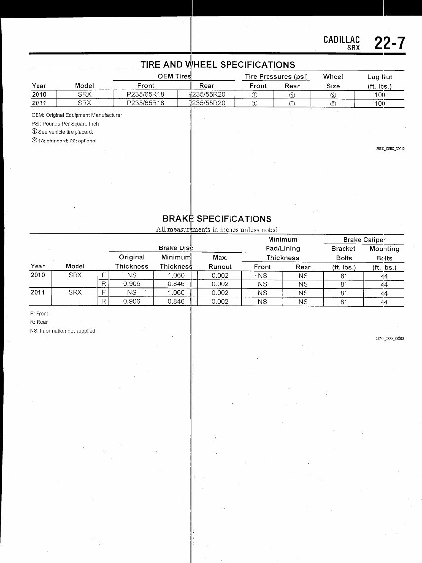 2012 CADILLAC SRX SERVICE MANUAL PDF visual data 8