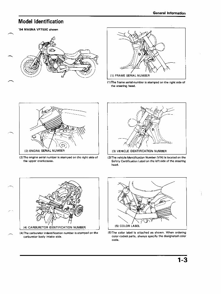 HONDA MAGNA VF750C / VF750CD Motorcycle Service & Repair Manual (1994