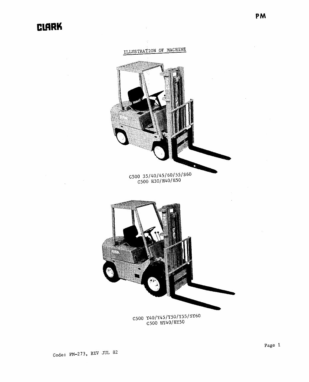 Clark C500 30 55 Forklift Service Repair Workshop Manual