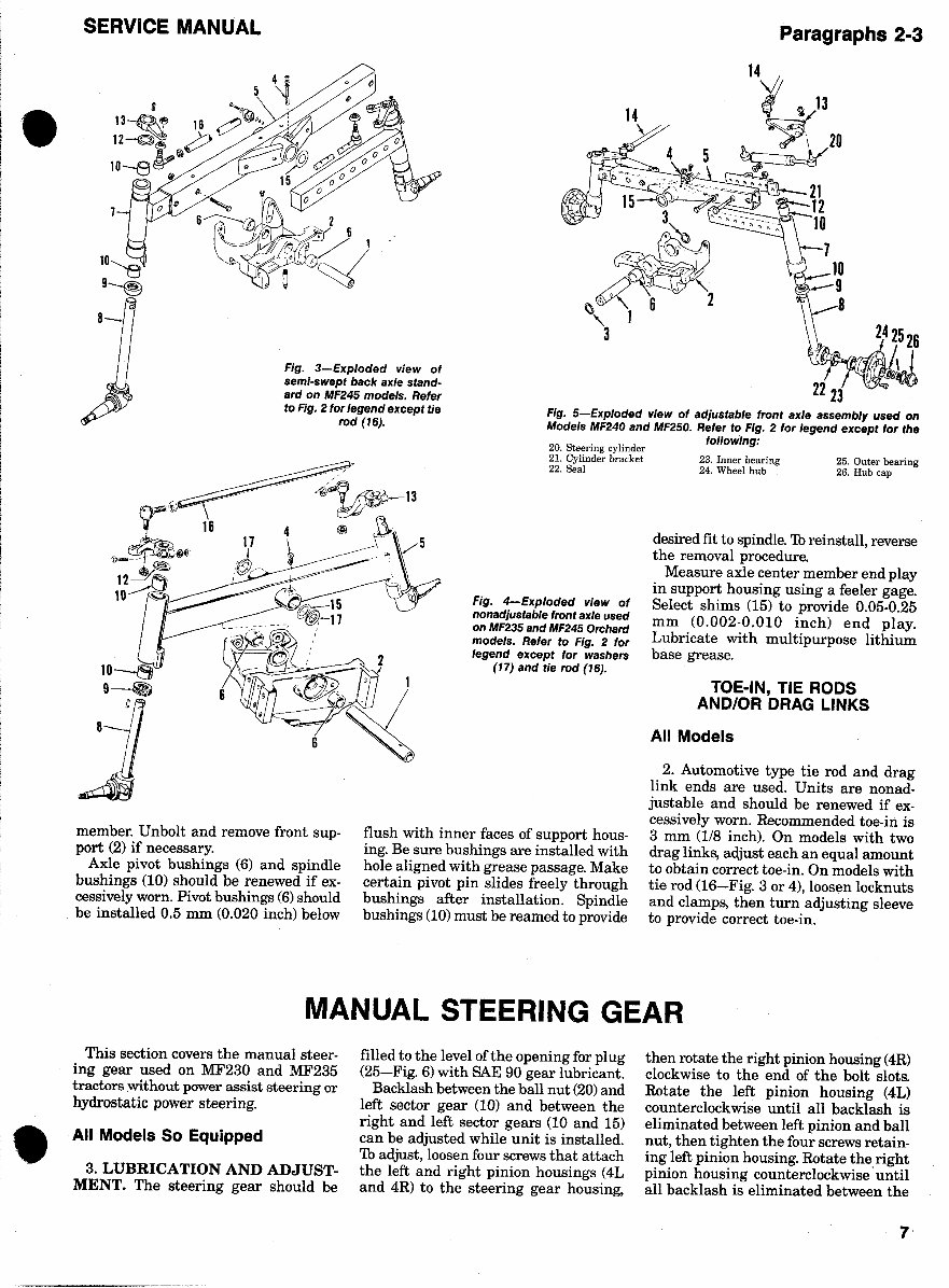 Massey Ferguson MF230, MF235, MF240, MF245, MF250 Tractor Full Service ...