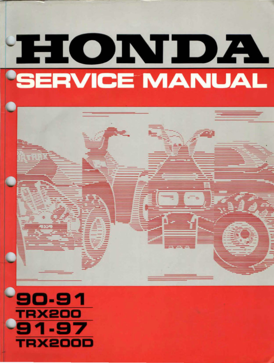 Honda 1990 TRX200 Owner Manual 90 