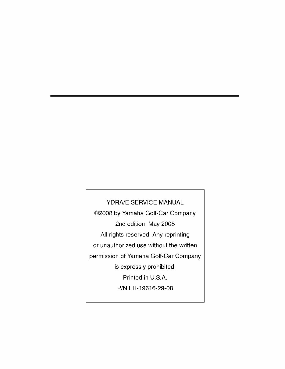 Yamaha The Drive YDRA YDRE Golf Cart 20082009 Full Service & Repair Manual