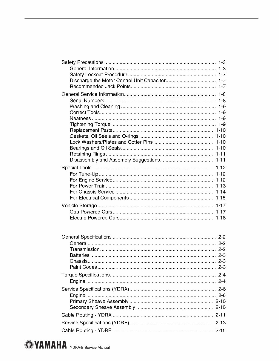 Yamaha The Drive YDRA YDRE Golf Cart 20082009 Full Service & Repair Manual