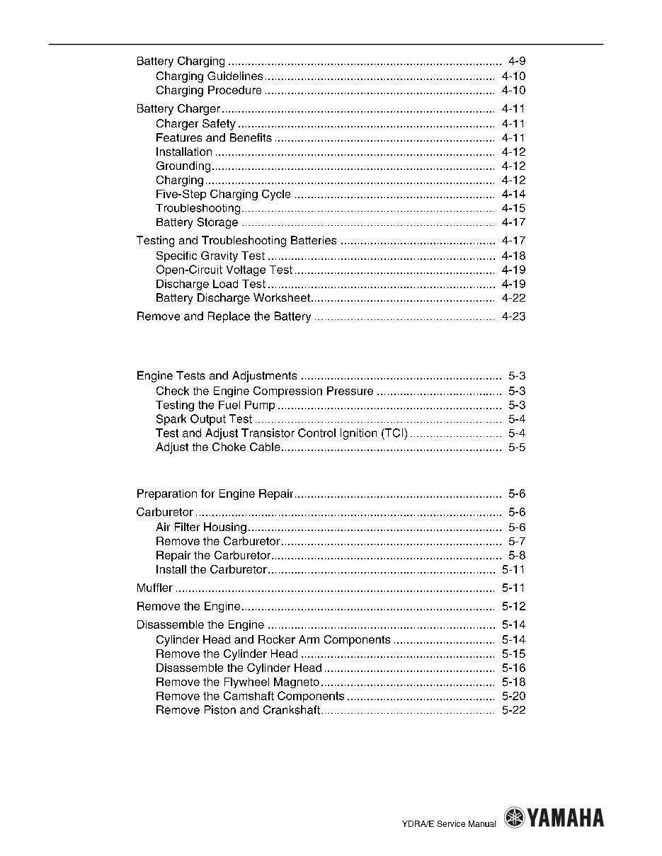 Yamaha The Drive YDRA YDRE Golf Cart 20082009 Full Service & Repair Manual