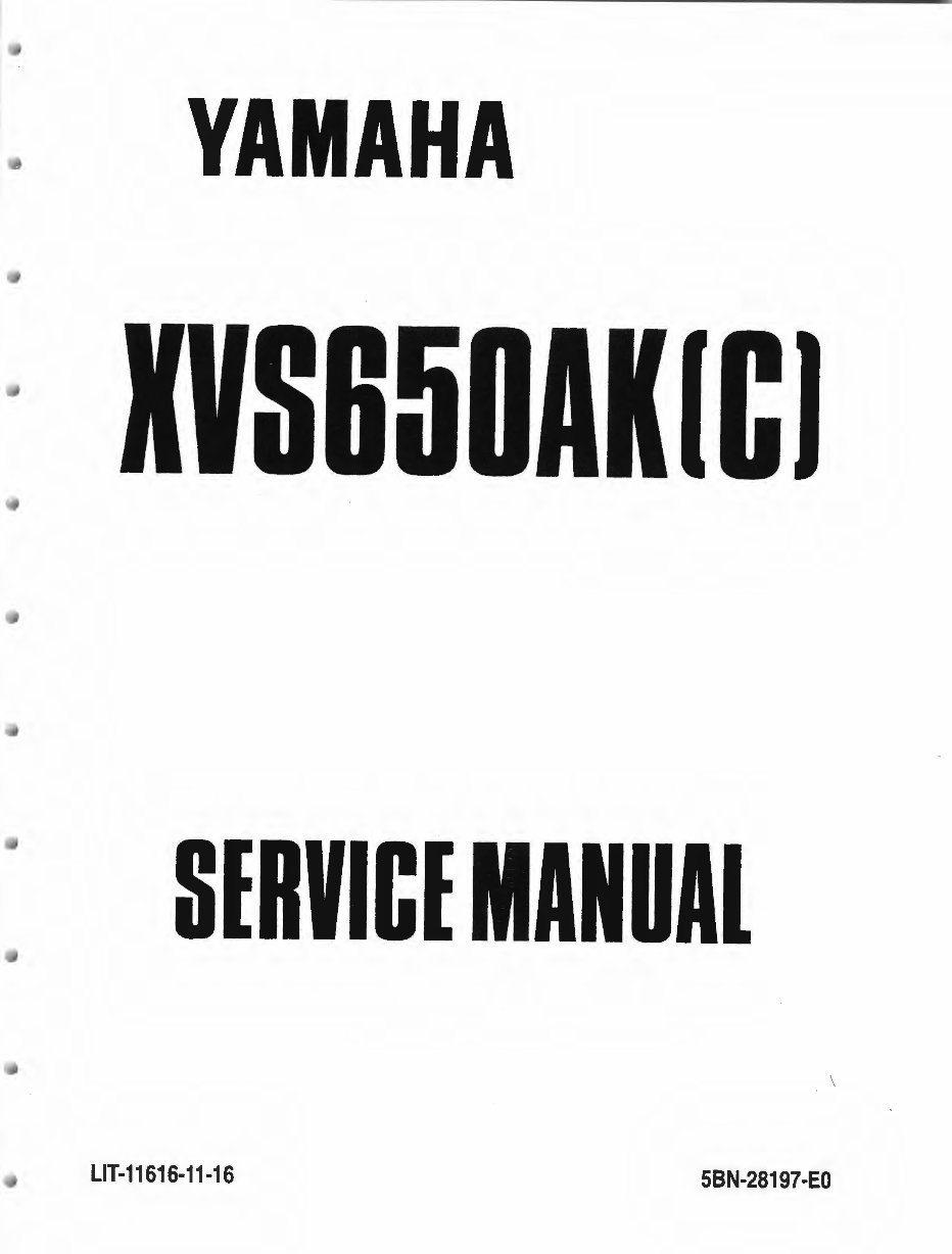 YAMAHA V STAR 650 Classic SILVERADO XVS650 Full Service & Repair Manual