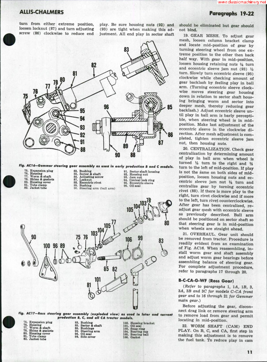 Allis Chalmers B Series Tractors Repair Manual