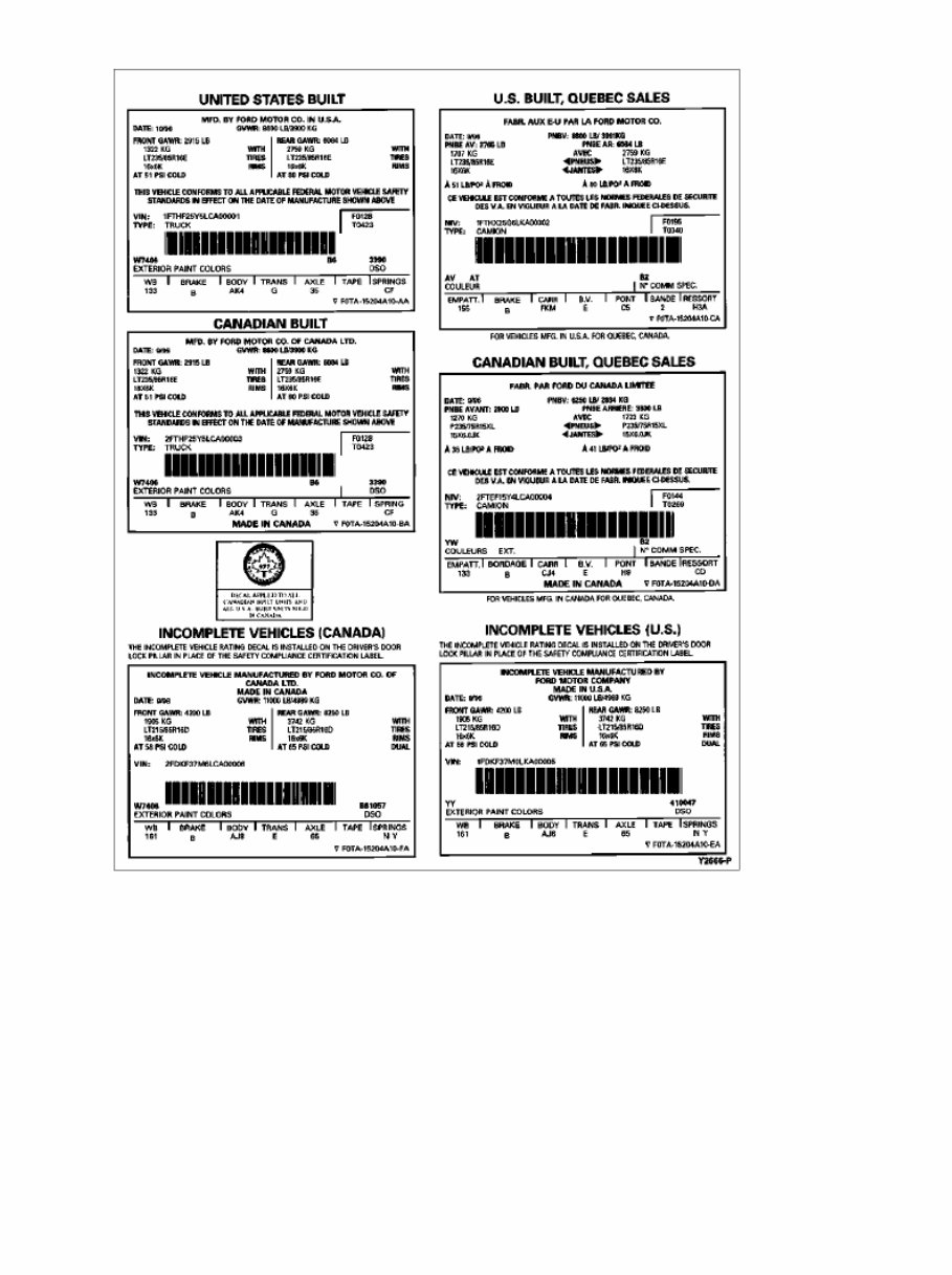 1996 FORD F150 REPAIR MANUAL visual data 2