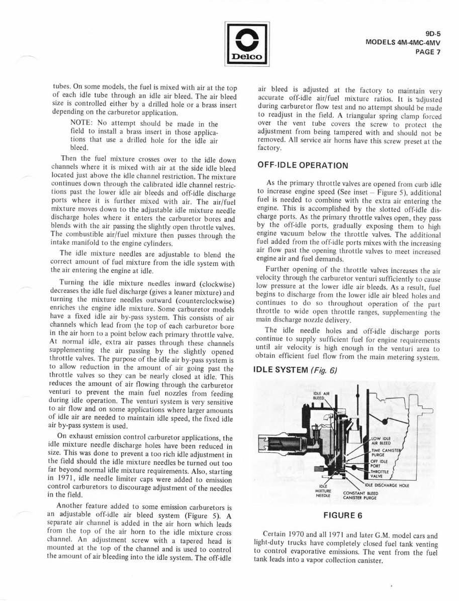 Rochester Delco Quadrajet Carburetor Models Service Manual