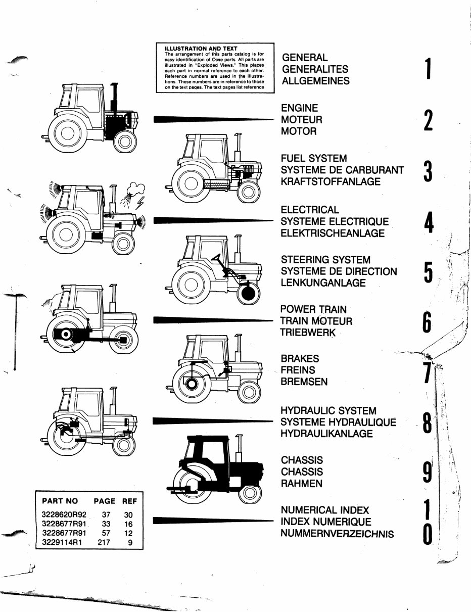 CASE Tractor IH 956 1056XL 1056 Parts IPL Manual Exploded View