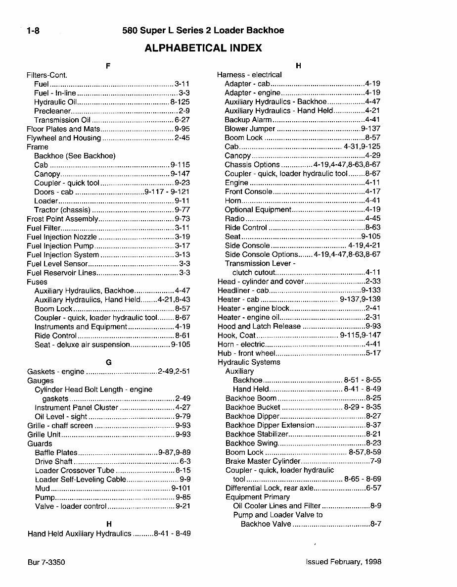 CASE 580 SUPER L Series 2 BACKHOE Parts Catalog Manual