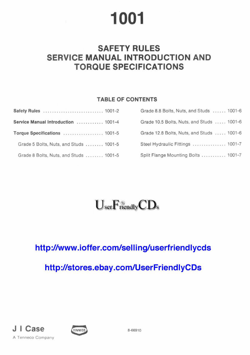 CASE 580K / 580 Super K Loader Backhoe Service & Repairl Manual