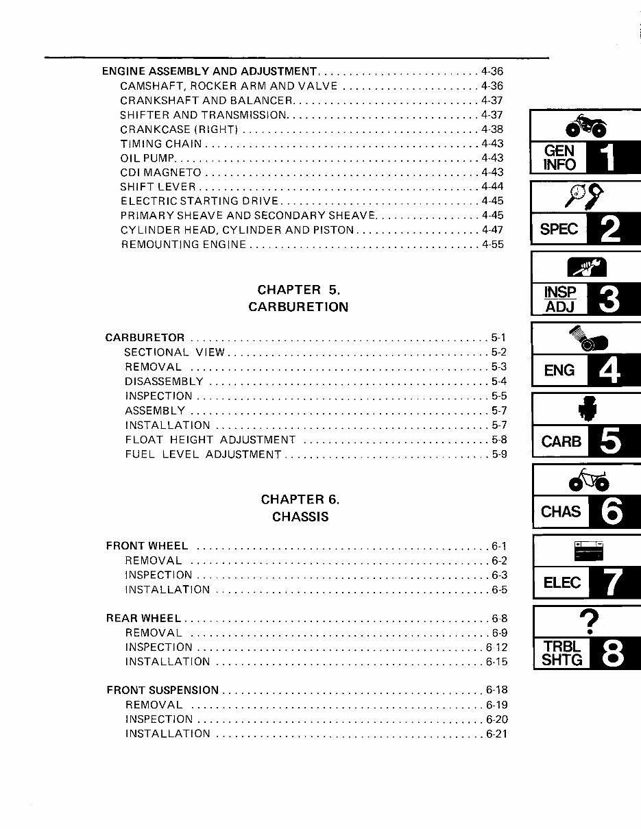 Yamaha Breeze 125 service manual repair 19892004 YFA1